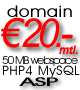 Full Web: Domainregistrierung inkl. aller Domaingeb�hren, 50MB Webspace, PHP4, Sun[tm] ONE Active Server Pages, MySQL Datenbank, E-Mail Adressen, Webmail